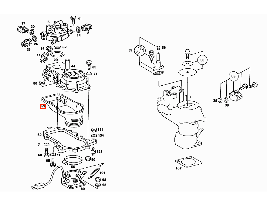 Mercedes-Benz W124 W201 W463 Fuel Injection Air Flow Meter Boot (A1021410990) — view 4