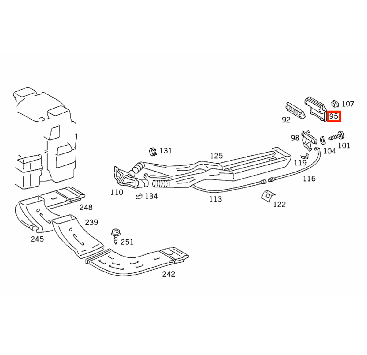 Mercedes-Benz W126 / C126 SEC Centre Console Rear Air Vent Wooden Panel Bracket 4 Wood Types (A1268300013) — view 3
