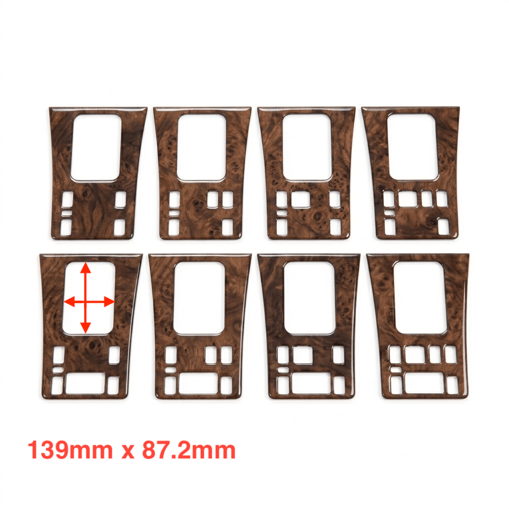 Mercedes-Benz W126 C126 SEC Facelift Centre Console Cover Wood All Versions Zebrano / Walnut — view 4