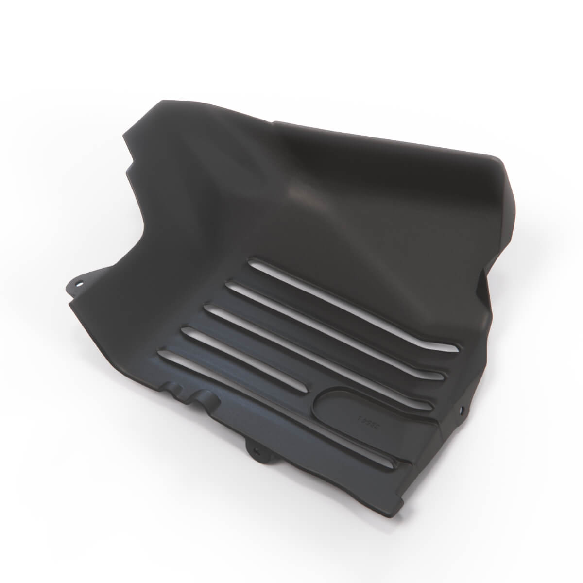 Mercedes-Benz W126 Oil Cooler Shield Fender Cover Left or Right Black (A1268840735 / A1268840835) — view 2