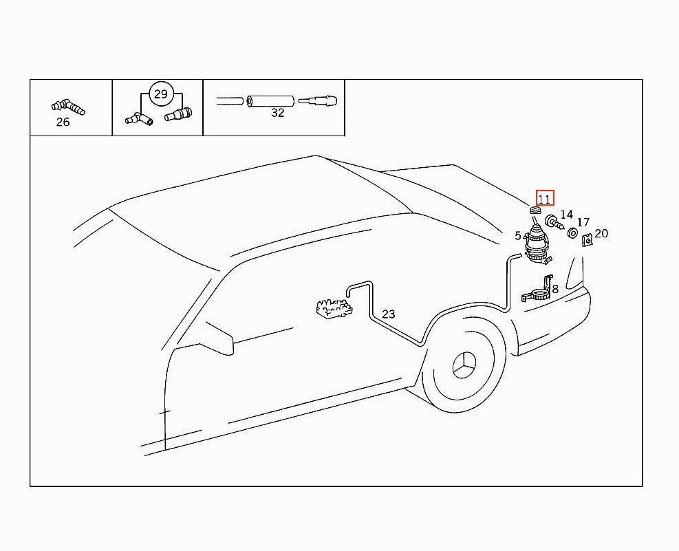 Mercedes-Benz W140 / C140 Rear Parking Sensor Antenna (A1408200091) — view 5