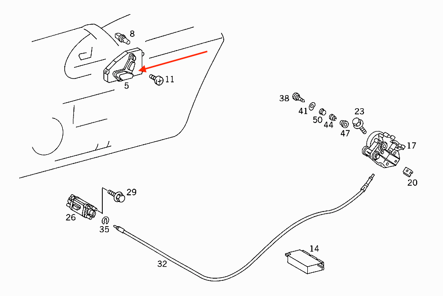 Mercedes-Benz W140 Seat Adjust Panel Switch Button Black (A1408201410) — view 4