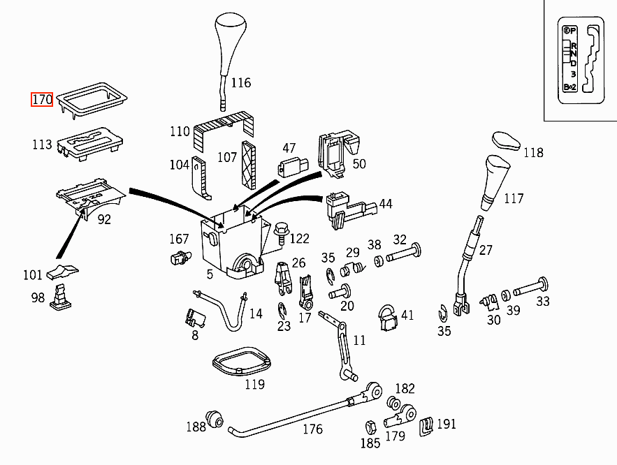 Mercedes-Benz W140 Shift Backdrop Frame Black (A1402670188) — view 4