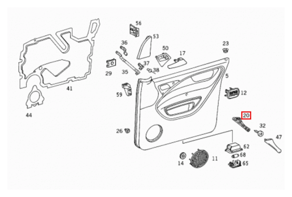 Mercedes-Benz W163 Door Inner Handle Support All Colours (A1638150136 / A1638150236) — view 16
