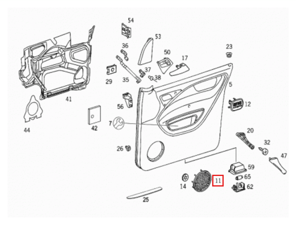 Mercedes-Benz W163 Front Door Speaker Grille Cover All Colours (A1637270188) — view 4