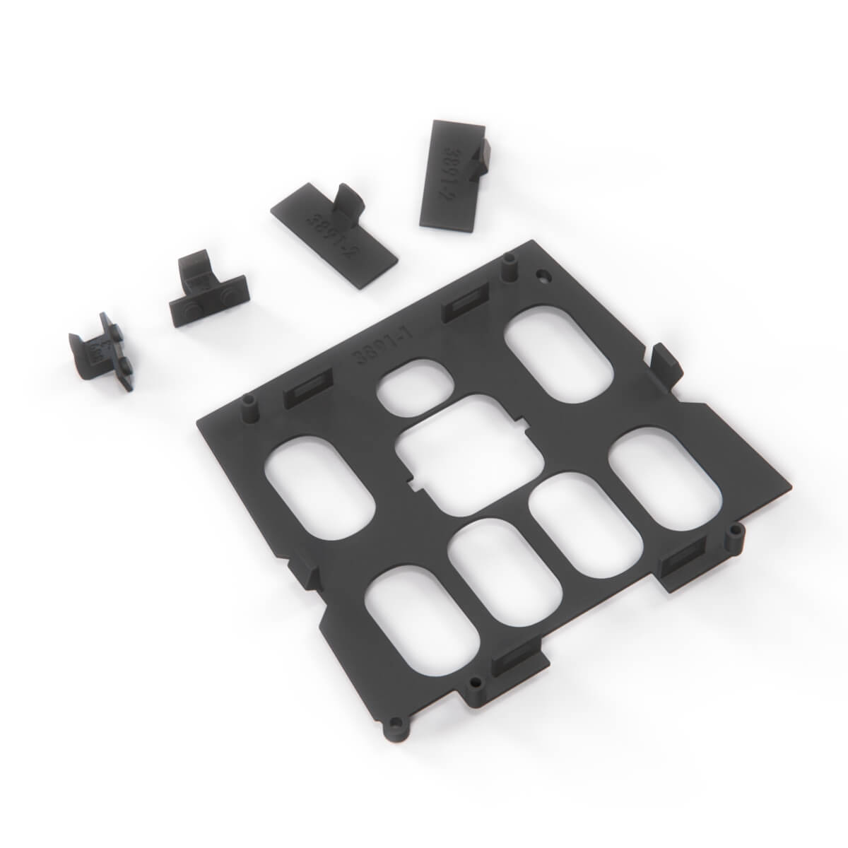 Mercedes-Benz W163 ML Shifter Wood Trim Bezel Switch Mounting Brackets Black 16758924 Delphi — view 3