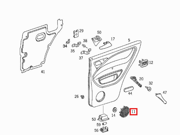 Mercedes-Benz W163 Rear Door Panel Speaker Cover All Colours (A1637370188) — view 4