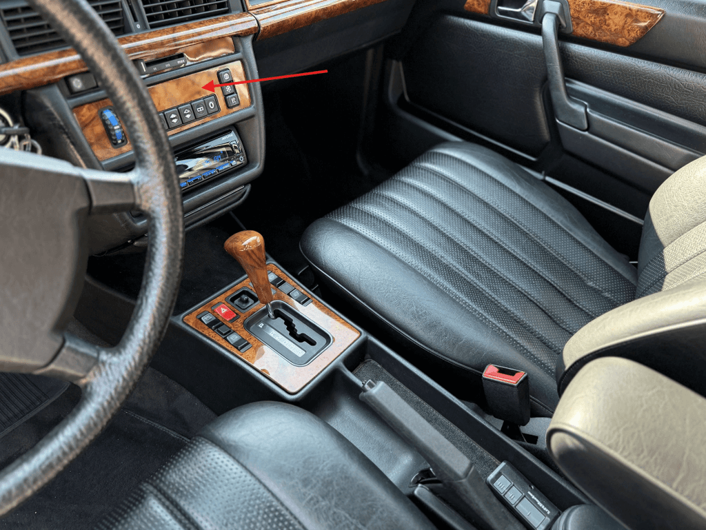 Mercedes-Benz W201 Console Wood Trim Cover Operating Unit Automatic Air Conditioner “Kammerer” Zebrano / Walnut (A2018300785) — view 6