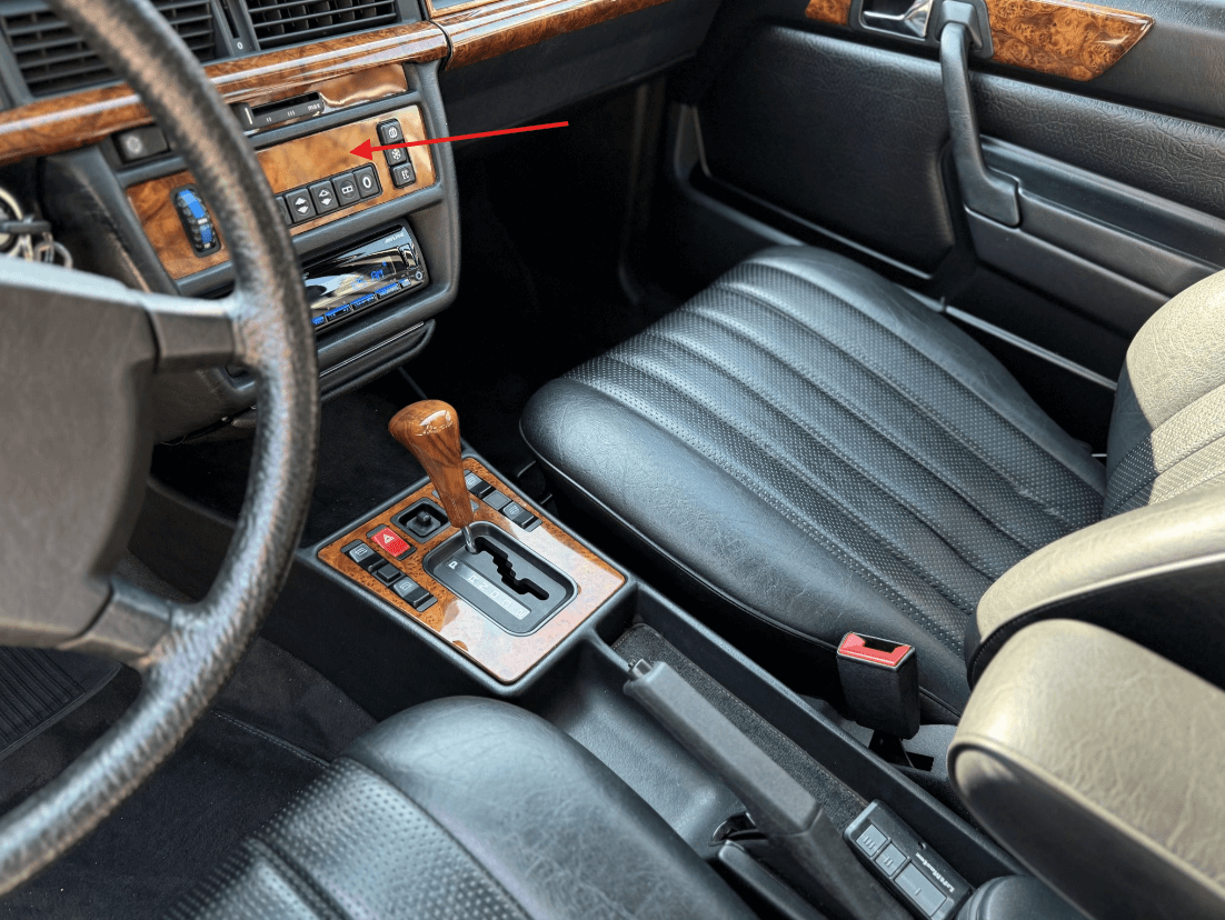 Mercedes-Benz W201 Console Wood Trim Cover Operating Unit Automatic Air Conditioner “Kammerer” Zebrano / Walnut (A2018300785) — view 6
