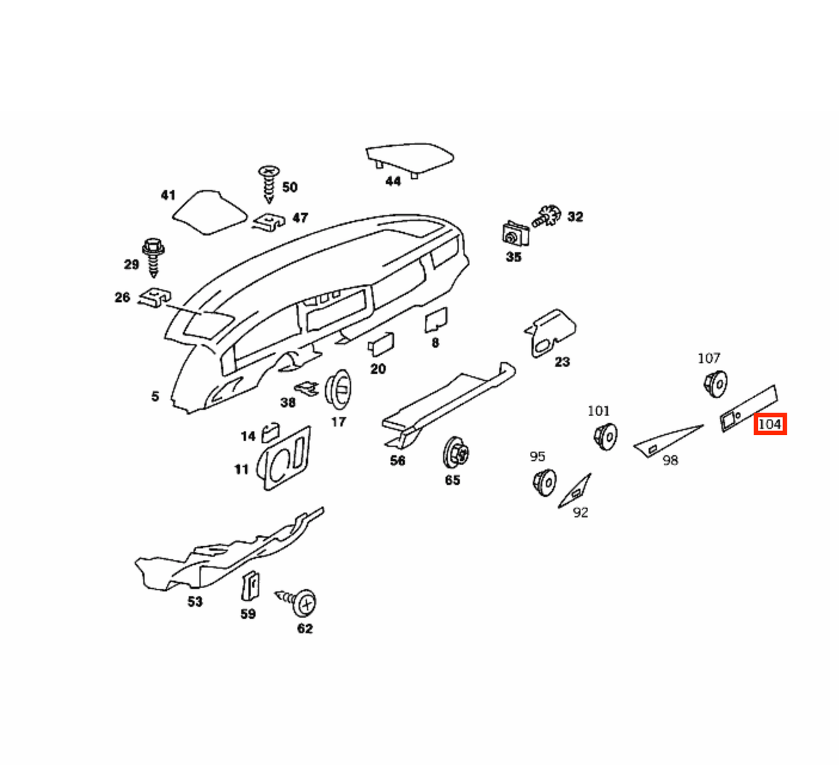 Mercedes-Benz W201 Glove Box Carbon Fibre Trim LHD or RHD (A2016800071) — view 5