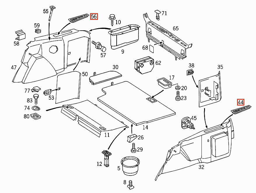 Mercedes-Benz W202 Rear Luggage Bay Window Vent Trim Left or Right All Colours (A2026940337 / A2026940437) — view 4