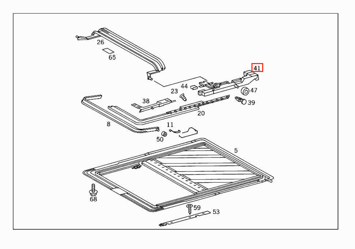 Mercedes-Benz W202 / S202 Sunroof Holder Stroke Lifting Angle Repair Set of 2 Left and Right (A2027801112 / A2027801012) — view 5