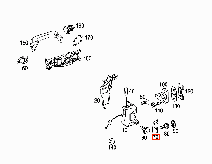 Mercedes-Benz W203 C209 Door Lock Cover Left or Right All Colours (A2037230124 / A2037230224) — view 4