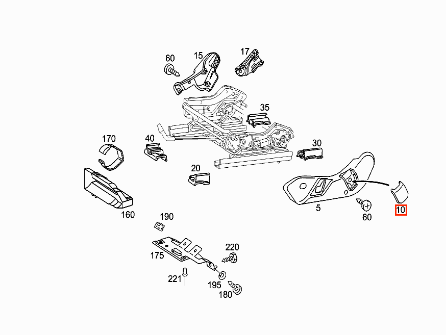 Mercedes-Benz W203 Front Seat Side Cover Left or Right All Colours (A2039183330 / A2039183430) — view 4