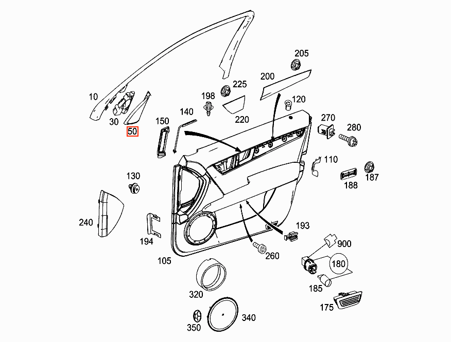 Mercedes-Benz W204 Front Door Speaker Cover Triangle Left or Right All Colours (A2047200148 / A2047200248) — view 4