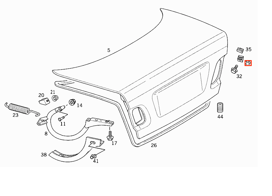 Mercedes-Benz W208 W210 Trunk Stop Buffer Set of 2 Black (A2107500326) — view 4