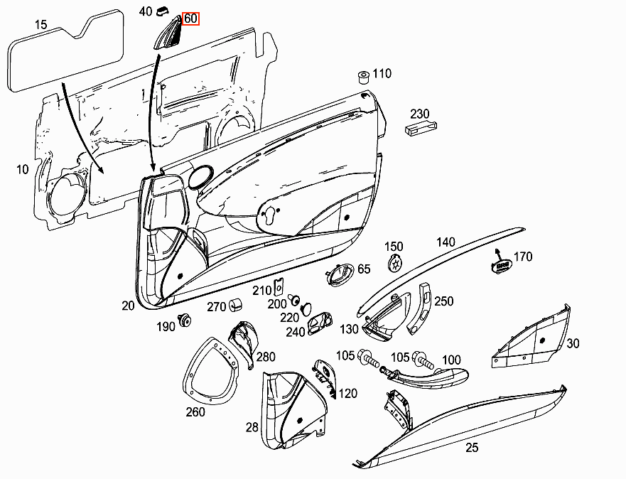 Mercedes-Benz W209 CLK350 CLK550 Front Door Speaker Cover Left or Right All Colours (A2097250111 / A2097250211) — view 4