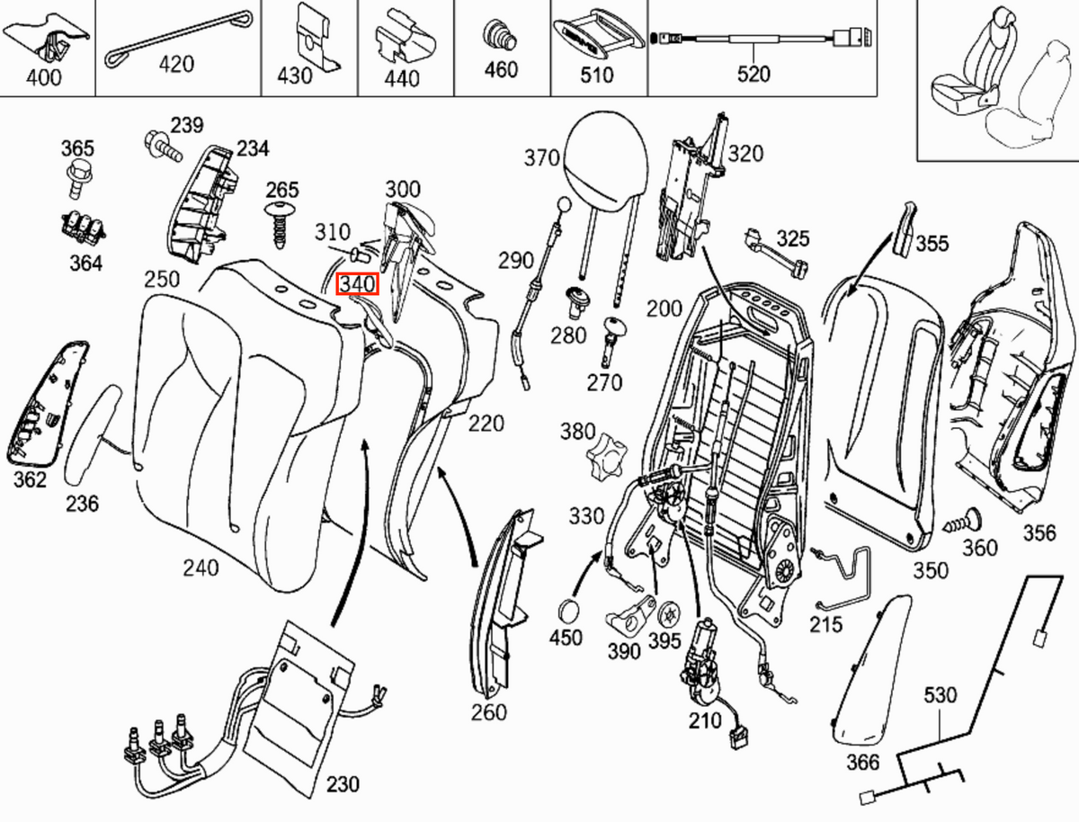 Mercedes-Benz W209 Front Seat Backrest Lock Cover Left or Right All Colours (A2099190120) — view 5