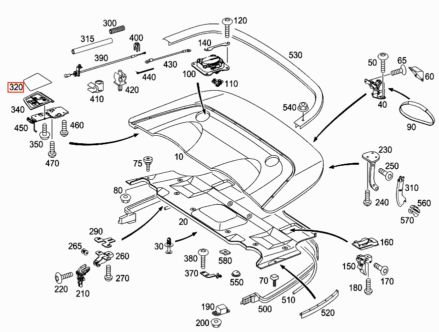Mercedes-Benz W209 Sunroof Panelling Cover Left or Right Black or Primed (A2097570506 / A2097570606) — view 4