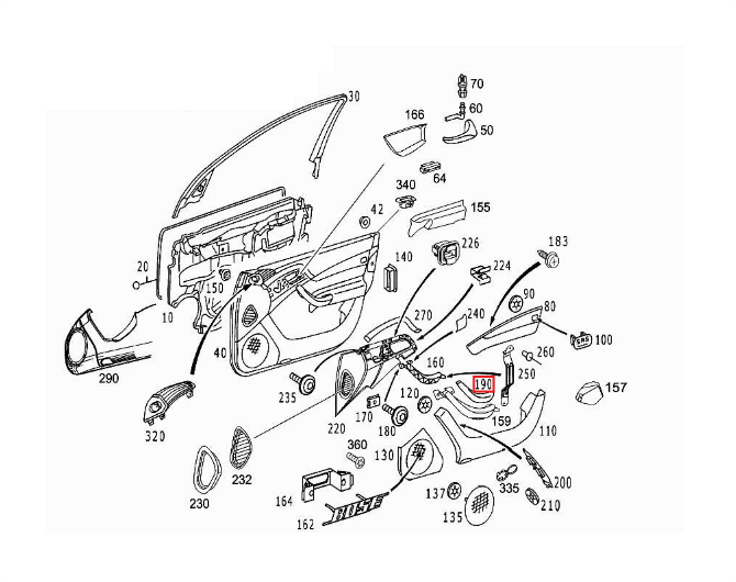 Mercedes-Benz W220 Front Door Upper Interior Handle Left or Right All Colours (A2208101354 / A2208101454) — view 4
