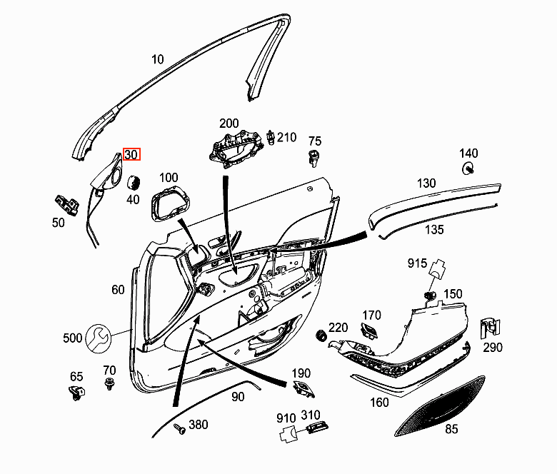 Mercedes-Benz W222 Side Mirror Triangle Speaker Cover Left or Right All Colours (A2227200144 / A2227200244) — view 4