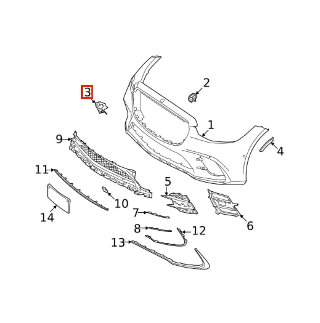 Mercedes-Benz W223 AMG Front Bumper Tow Hook Cover Cap Primed (A2238851201) — view 4