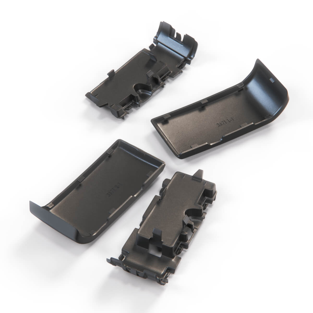 Mercedes-Benz W463 Front Bumper Cover Cap Trim Set of 4 Glos Black (A4638805502 A4638803302 / A46368805602 A4638803402) — view 4