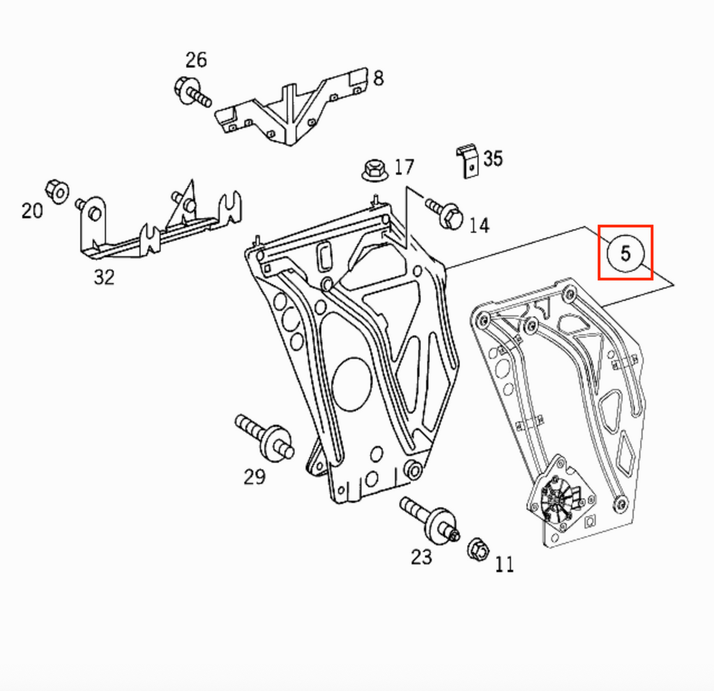 Mercedes-Benz W208 C208 CLK – Rear Quarter Window Regulator Repair Kit Left or Right — view 4