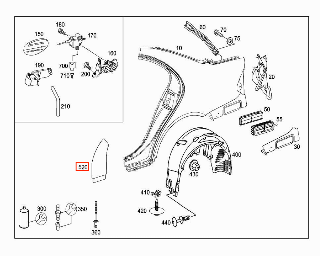 Mercedes-Benz W219 Cls Rear Fender and Door Ppf Protective Film – Set of 2 Left or Right — view 5