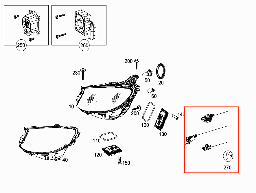 Mercedes E Class W213 Left Or Right Headlight Bracket Repair Kit A2138202200 A2138202300 — view 5