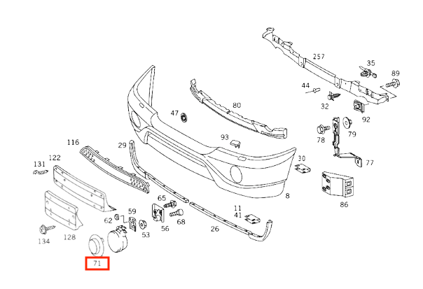 Mercedes-Benz W163 ML Front Right Fog Lamp Cover Left or Right — view 4