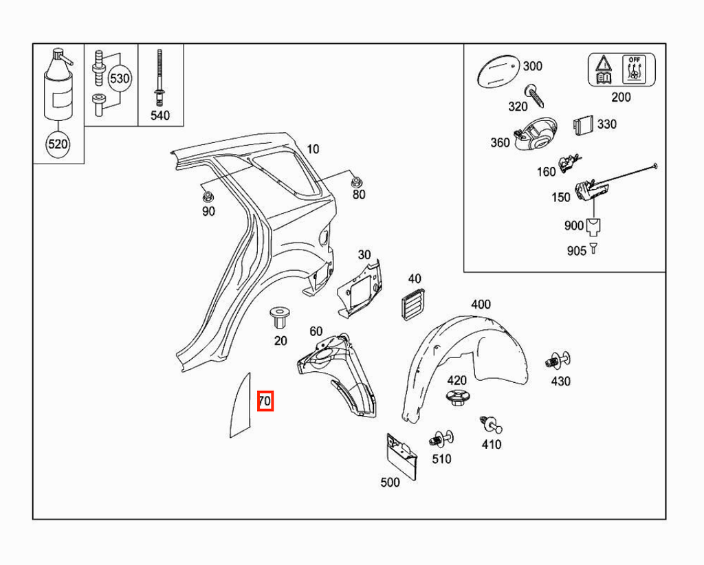 Mercedes-Benz W164 ML Rear Fender and Door Ppf Protective Film – Set of 2 Left or Right — view 4