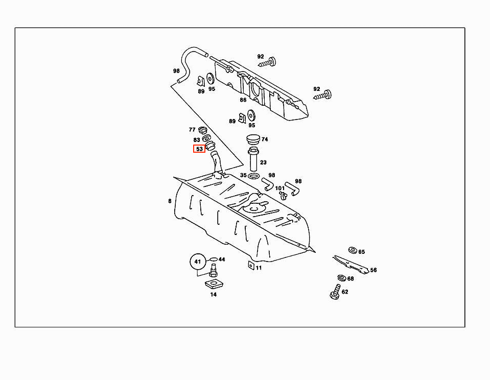Mercedes-Benz R107 R129 W123 Fuel Filler Neck Seal (A1239973581) — view 5