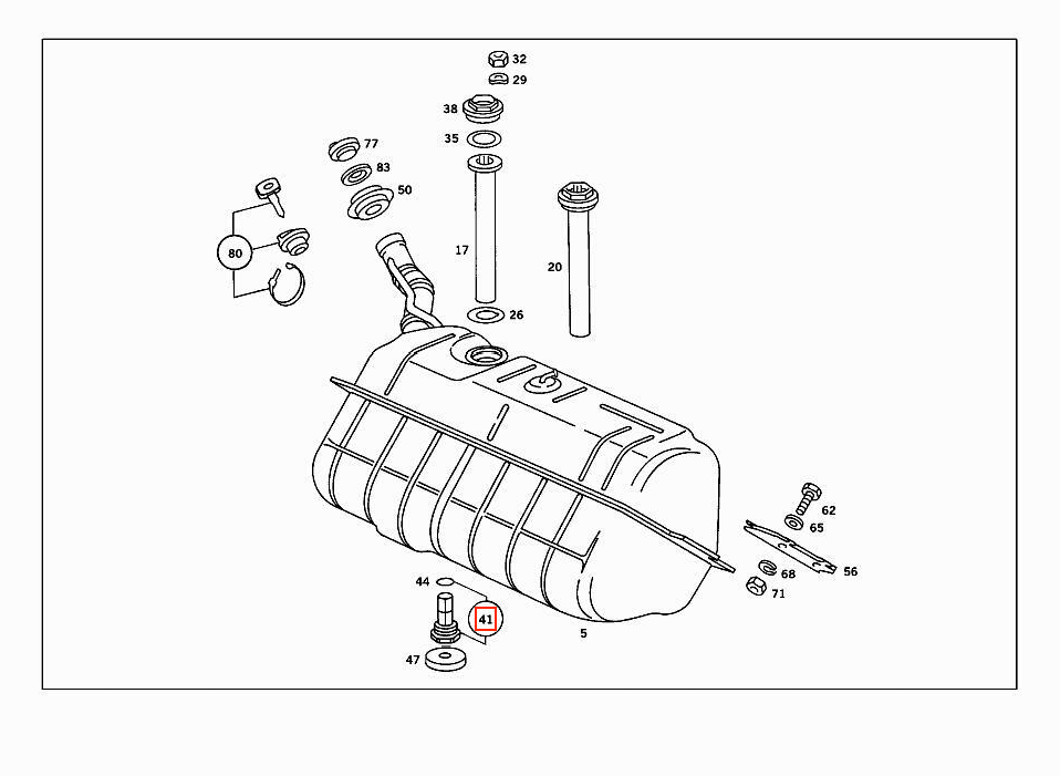 Mercedes-Benz R107 W113 W123 Fuel Tank Screen (A2014700406) — view 4