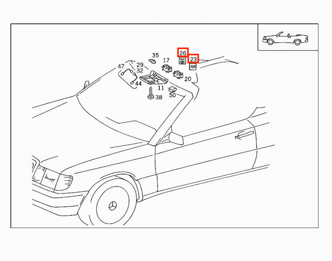 Mercedes-Benz R129 A124 Lens Interior Light Set of 2 Left or Right — view 6