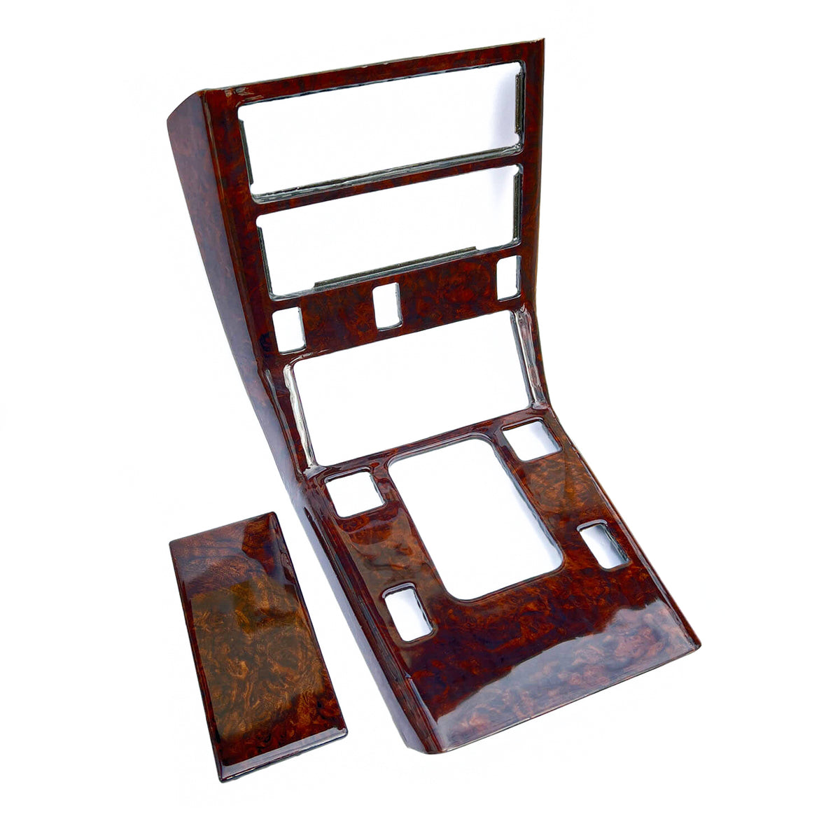 Mercedes-Benz R129 Center Console Trim Bezel Wood Light Walnut Dark Walnut 13 Versions — Version O / Light Burl Walnut