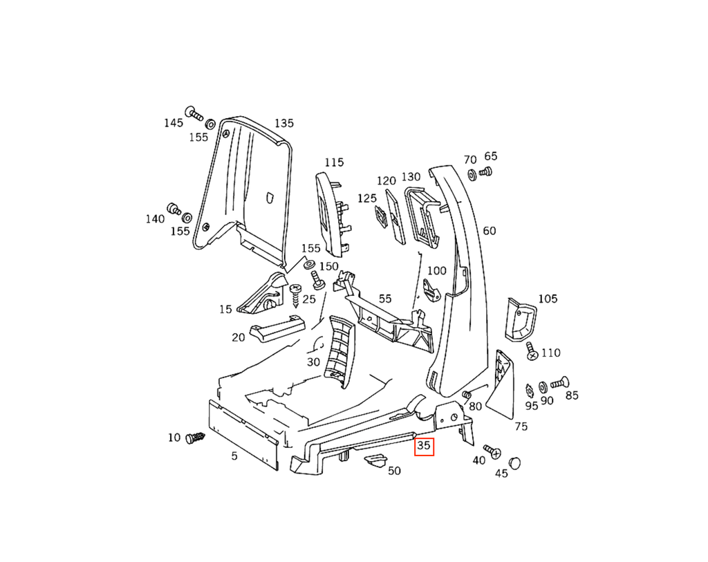 Mercedes-Benz R129 Custom Seat Side Panel Wood Light Dark Walnut Left or Right — view 3