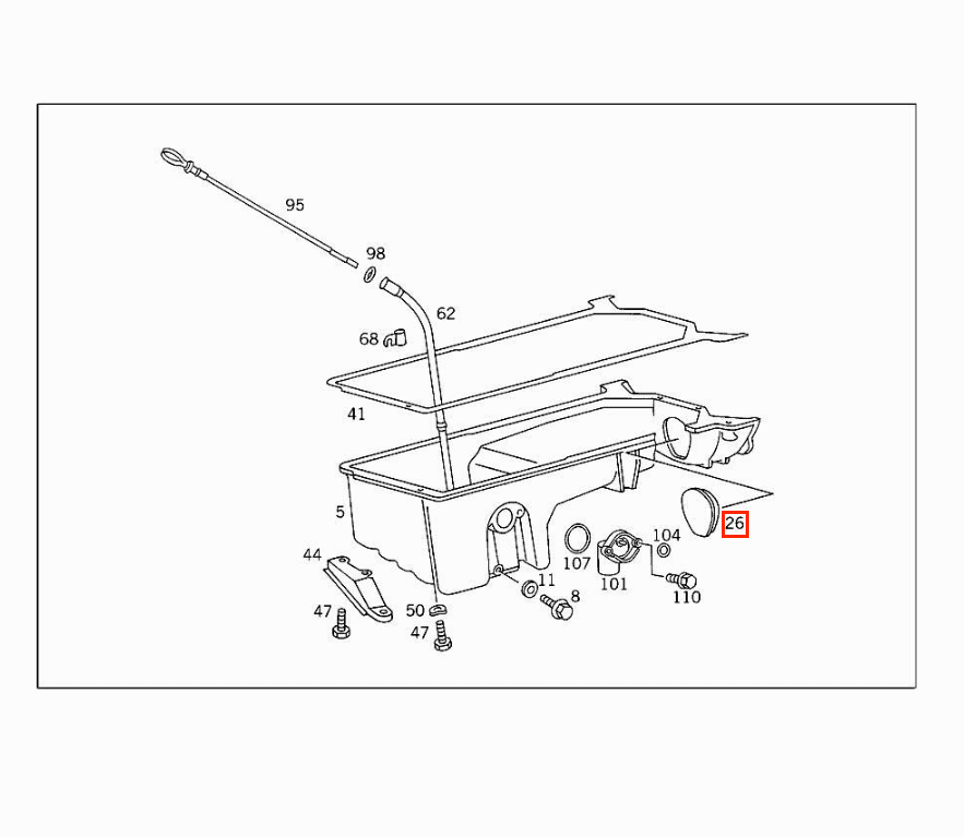 Mercedes-Benz R129 R170 W124 G-Class Oil Pan Cover Cap (A1020140033) — view 5