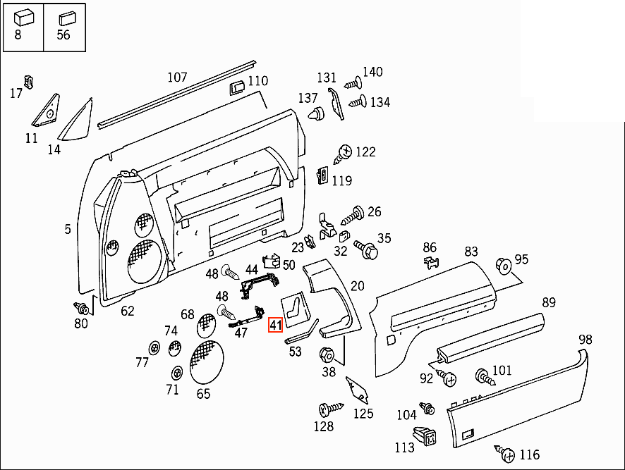 Mercedes-Benz R129 Piano Black Interior Trim Set — view 6