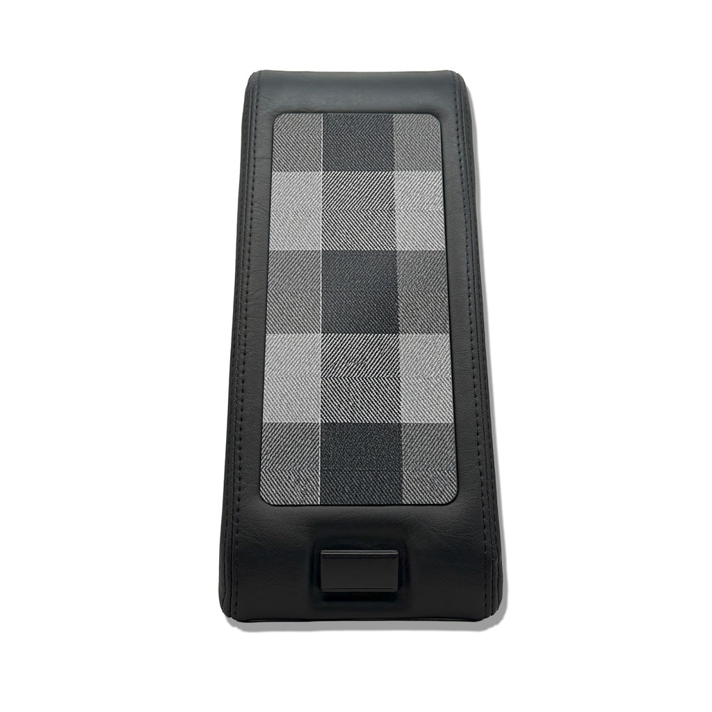 Mercedes-Benz R129 SL Center Armrest Console with Leather Frame and Textile Checkered — view 2