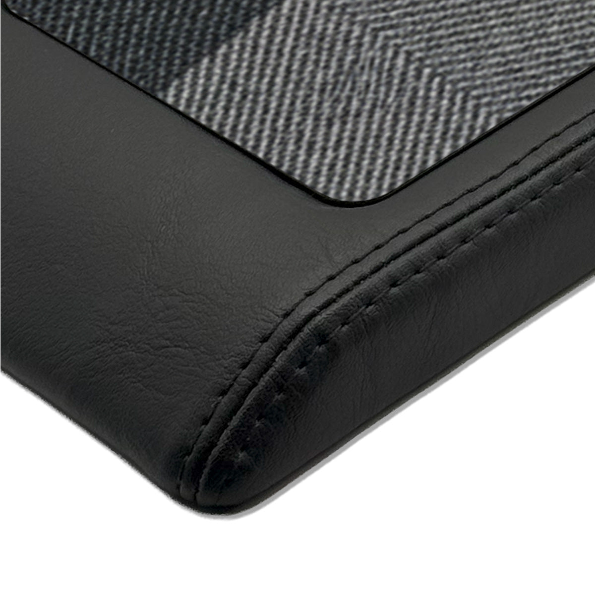 Mercedes-Benz R129 SL Center Armrest Console with Leather Frame and Textile Checkered — view 4