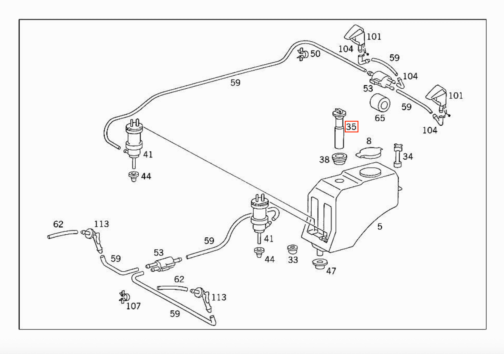 Mercedes-Benz R129 W124 W140 G-Class Washer Fluid Level Sensor — view 5