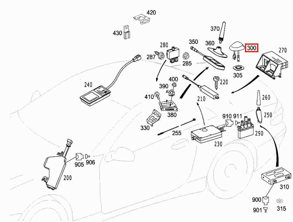 Mercedes-Benz R171 R230 W202 SL55 AMG SL63 AMG SL65 AMG Gps Antenna Cover Cap Seal — view 5