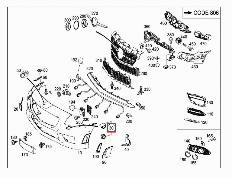 Mercedes-Benz R172 Headlight Washer Cover Primed Left or Right — view 4