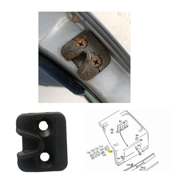 Mercedes-Benz S124 W124 Tailgate Stopper (A1247660876) — view 4