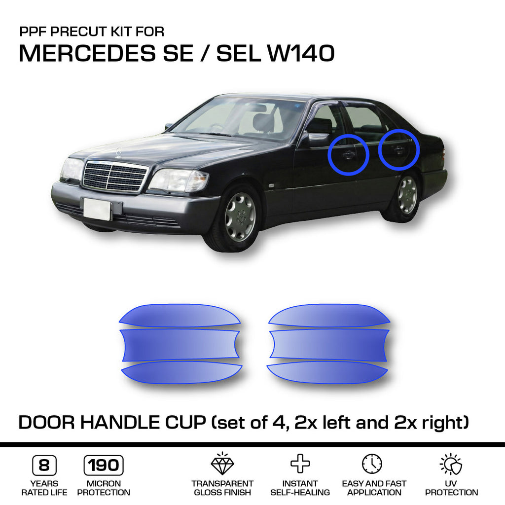 Mercedes-Benz W140 SE Sel Door Handle Cup – PPF Paint Protection Film Precut – 3m Pro