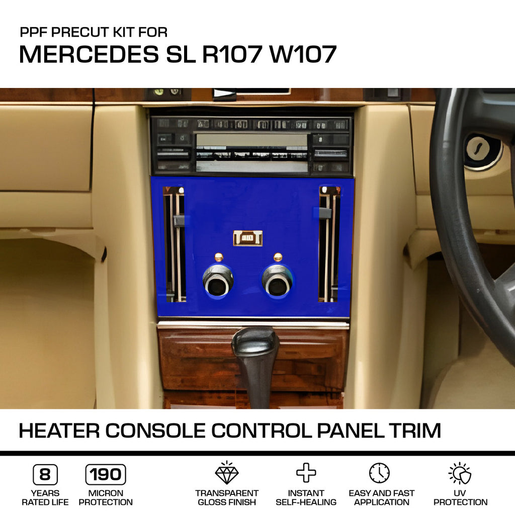 Mercedes-Benz R107 W107 SL Heater Console Control Panel Trim PPF Paint Protection Film — view 2