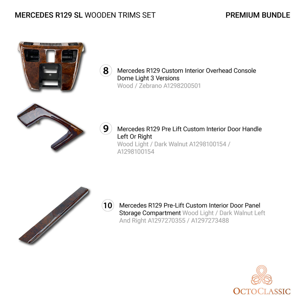 Mercedes-Benz R129 SL Pre Lift Wooden Decor Trim Premium Set 15 Elements — view 5
