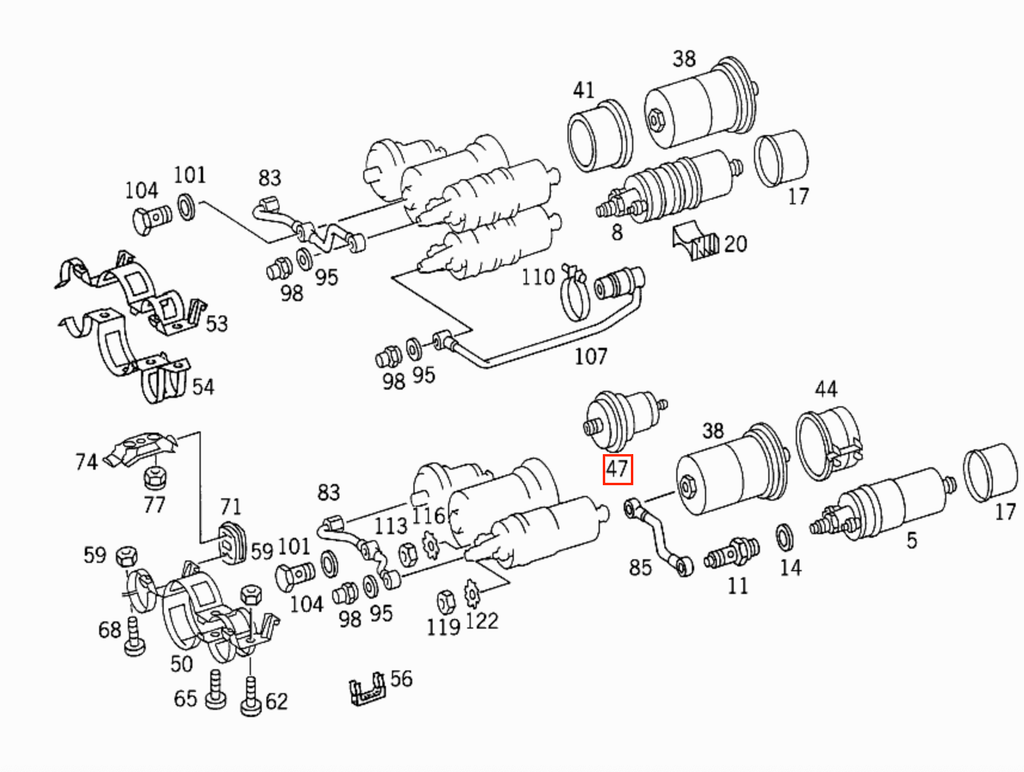 Mercedes-Benz W107 R129 W124 G-Class Fuel Pressure Accumulator with M12x1.5 Thread — view 5
