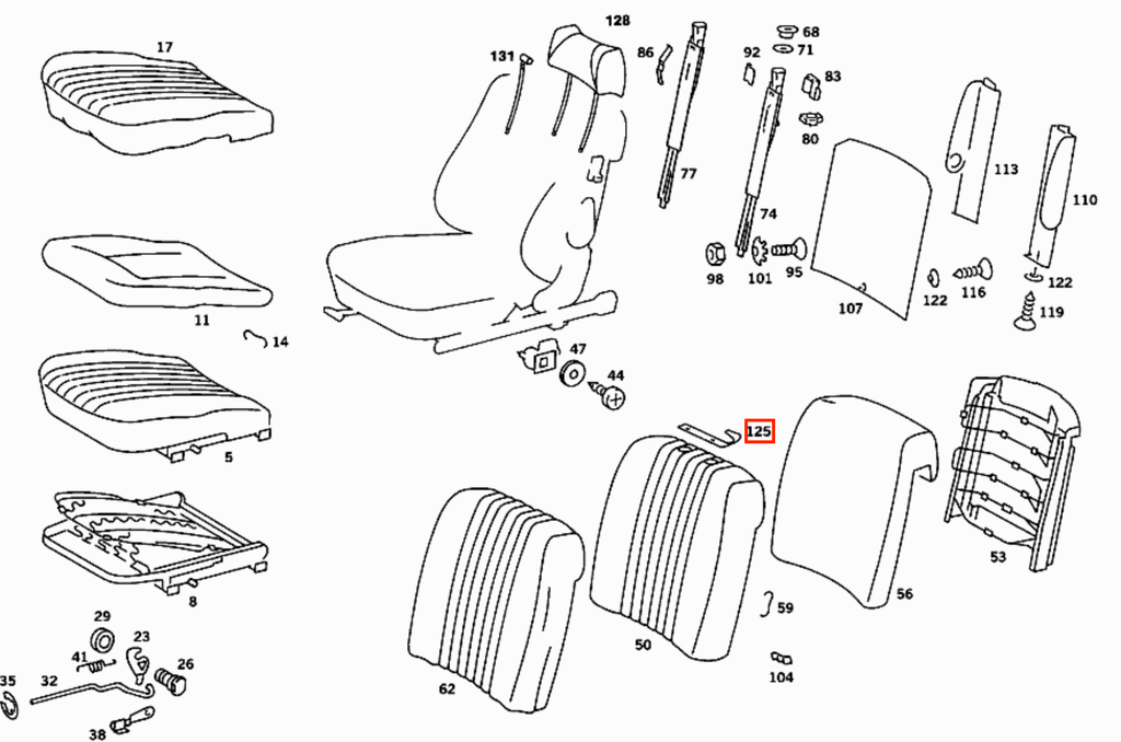 Mercedes-Benz W107 W114 W115 Guide Holder Seat Belt (A1078680122) — view 5